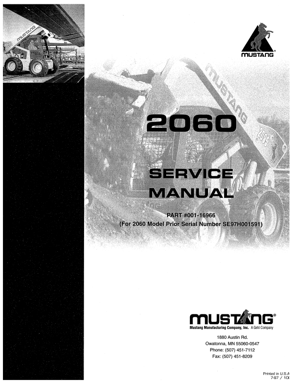 MUSTANG 2060 SERVICE MANUAL 001-16966 - PDF