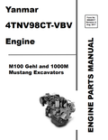 MUSTANG 4TNV98CT-VBV, M100, 1000M ENGINE GEHL EXCAVATOR PARTS MANUAL 50940517 - PDF