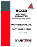 MUSTANG 5002 COMPACT EXCAVATOR PARTS MANUAL 000-41002- PDF