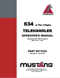 MUSTANG 634 W TIER 3 ENGINE TELEHANDLER OPERATOR MANUAL 913324 - PDF