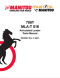 MUSTANG 708T, MLA-T, 516 ARTICULATED LOADER PARTS MANUAL 50940507 - PDF