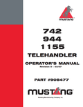 MUSTANG 742, 944, 1155 TELEHANDLER OPERATOR MANUAL 908477 - PDF