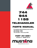 MUSTANG 744, 944, 1155  TELEHANDLER PARTS MANUAL 913291 - PDF