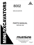 MUSTANG 8002 MINI-EXCAVATOR PARTS MANUAL 000-11002- PDF