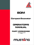 MUSTANG 80M COMPACT EXCAVATOR OPERATOR MANUAL 50940492 - PDF