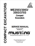 MUSTANG COMPACT ME2503-3003-3503-3703 EXCAVATOR SERVICE MANUAL 918149 - PDF