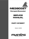 MUSTANG COMPACT ME3803ZT EXCAVATOR SERVICE MANUAL 918207 - PDF