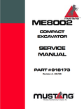 MUSTANG COMPACT ME8002 EXCAVATOR SERVICE MANUAL 918173 - PDF