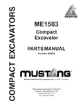 MUSTANG ME1503 COMPACT EXCAVATOR PARTS MANUAL 909828 - PDF