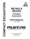 MUSTANG ME1903, ME2203 COMPACT EXCAVATOR PARTS MANUAL 909829 - PDF