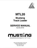 MUSTANG MTL20 TRACK LOADER SERVICE MANUAL 917101 - PDF