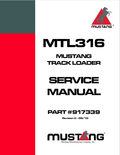 MUSTANG MTL316 TRACK LOADER SERVICE MANUAL 917339 - PDF