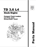MUSTANG TD 3.6 L4, RT250, RT255, 2500RT, 2550RT DEUTZ ENGINE COMPACT TRACK LOADER GEHL PARTS MANUAL 50960058- PDF