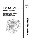 MUSTANG TD 3.6 L4, RT250, RT255, 2500RT, 2550RT DEUTZ ENGINE COMPACT TRACK LOADER GEHL PARTS MANUAL 50960058 - PDF