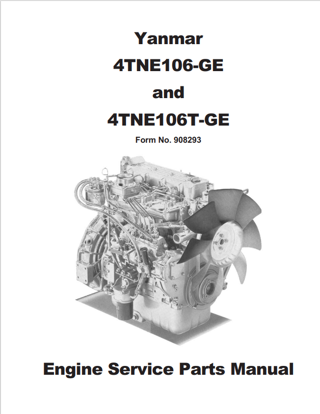 MUSTANG YANMAR 4TNE106-GE, 4TNE106T-GE ENGINE PARTS MANUAL 908293 - PDF