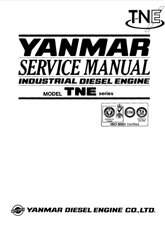 MUSTANG YANMER TNE SERIES INDUSTRIAL DIESEL ENGINE SKID-STEER LOADER SERVICE MANUAL - PDF