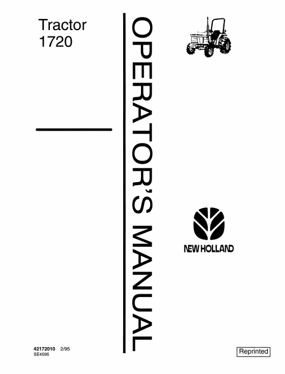 New Holland 1720 Tractor Se4595 Operator Manual 42172010 PDF