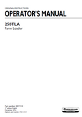 New Holland 250TLA Farm Loader Operator Manual 48077338 PDF 