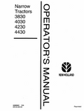 New Holland 3830, 4030, 4230, 4430 Narrow Tractor Operator Manual 42383041 PDF