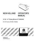 New Holland 47CO 47' Rotary Broom Operator Manual 87300085 PDF 