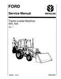 New Holland 550, 555 Backhoe Loader Tractor Service Manual 40055020 PDF