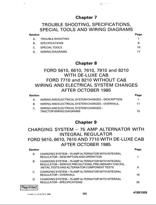 New Holland 5610, 6610, 7610, 7710, 7910, 8210 Repair Manual 41881009 PDF