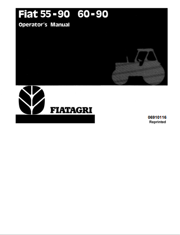 New Holland 6036403900 Fiat 55-90, 60-90 Tractor Operator Manual 06910116 PDF