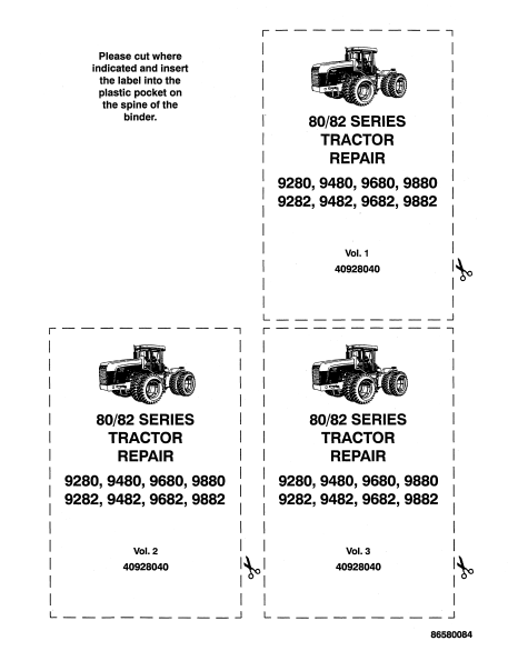 New Holland 80, 82 Series Tractor Repair Manual 86580084 PDF