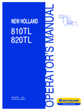 New Holland 810TL,820TL Loader Operator Manual 84157372 PDF