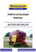 New Holland 855 Round Baler Parts Catalogue Manual 11/82-07/91 PDF