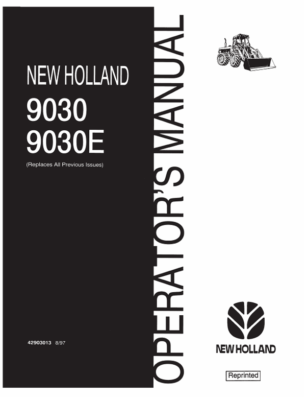 New Holland 9030, 9030E Bi-Directional Tractor Operator Manual 42603013 PDF