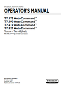 New Holland AutoCommand T7.175, T7.190, T7.210 Tire 4B Tractor Operator Manual 51544522 PDF