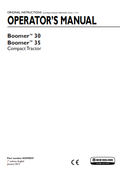 New Holland Boomer 30, 35 Compact Tractor Operator Manual 84599059 PDF