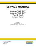New Holland Boomer 46D CVT, 54D CVT Tire 4B Compact Tractor Service Manual 47979815 PDF