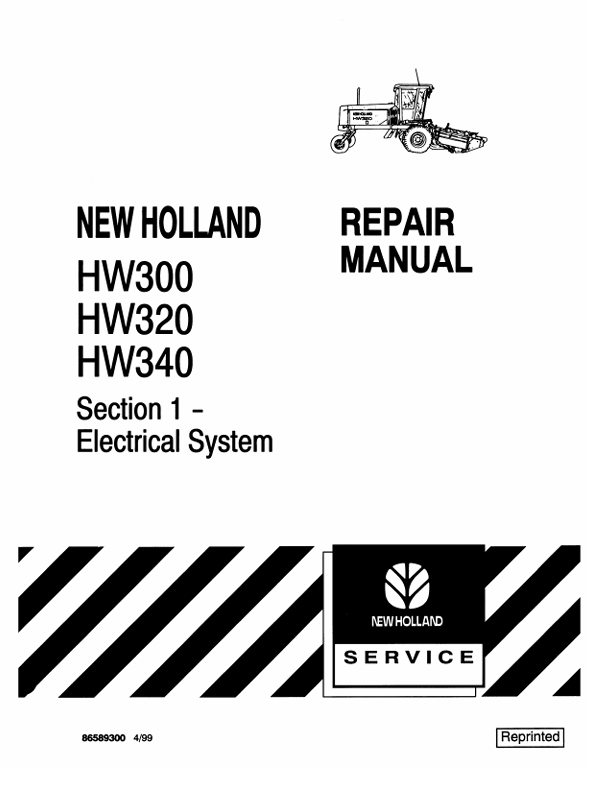 New Holland HW300, HW320, HW340 Repair Manual 86589300 PDF