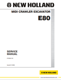 New Holland Hydraulic Excavator E80 Shop Service Repair Manual 87360644na PDF