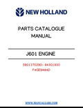 New Holland J601 Engine Parts Catalogue Manual F4GE9484D PDF