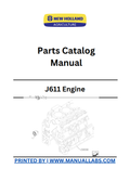 New Holland J611 Engine Parts Catalogue Manual F4CE9684K PDF