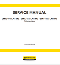 New Holland LM1340, LM1343, LM1345, LM1443, LM1445, LM1745 Telehandler Service Manual 87682524B PDF