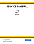 New Holland S4Q, S4Q2 Engine Service Manual 47409622 PDF