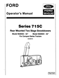 New Holland Series 715C, 52 And 62 Inch 2 Stage Snow Blower Operator Manual 42648010 PDF