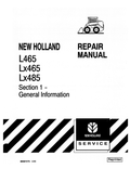 New Holland Skid Steer Loader L465, Lx465, Lx485 Repair Manual 86587275 PDF