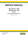New Holland Speedrower 200, 240 Tire 3 Self Propelled Windrower Service Manual 48126539 PDF