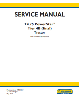 New Holland T4.57 PowerStar Tire 4B Tractor Service Manual 47711469 PDF