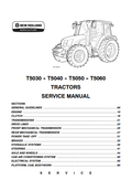 New Holland T5030, T5040, T5050, T5060 Tractor Service Manual 87679925A PDF