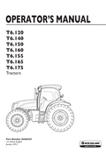 New Holland T6.120, T6.140, T6,150, T6.160, T6.155, T6.165, T6.175  Tractor Operator Manual 84484550 PDF