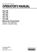 New Holland T6.145, T6.155, T6.165, T6.175, T6.180 Dynamic Command Tractor Operator Manual 51550751 PDF