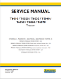 New Holland T6010, T6020, T6030, T6040, T6050, T6060, T6070 Tractor Service Manual 84410757 PDF