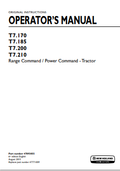 New Holland T7.170, T7.185, T7.200, T7.210 Range Command Power Command Tractor Operator Manual 47893055 PDF