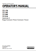 New Holland T7.170, T7.185, T7.200, T7.210 Sidewinder II Range Command Power Command Tractor Operator Manual 47893026 PDF